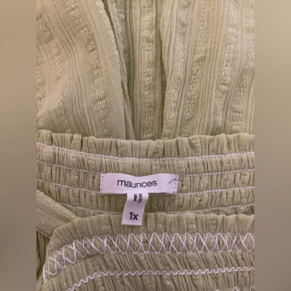 Maurices - Women’s Light Lime Baby Doll Top w/Elastic Bottom - Size 1X - Picture 5 of 5